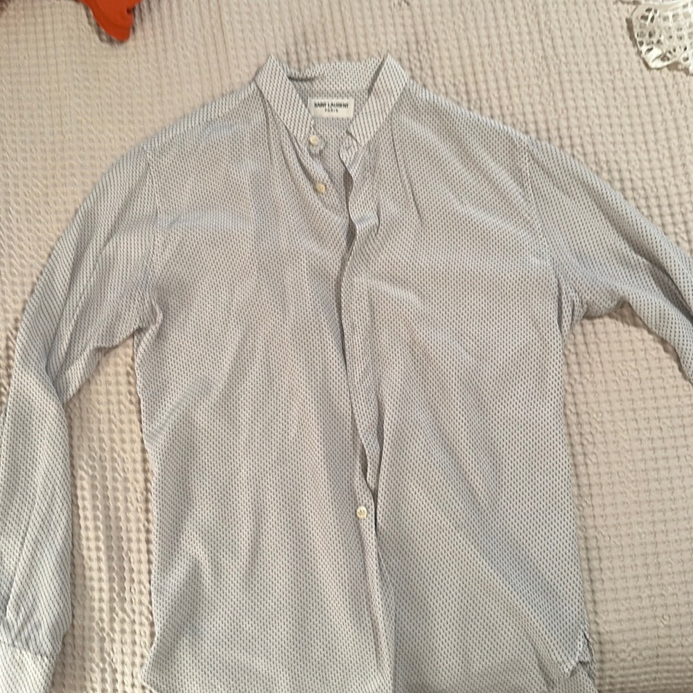 Ysl Silk dotted shirt size M excellent condition just collecting dust